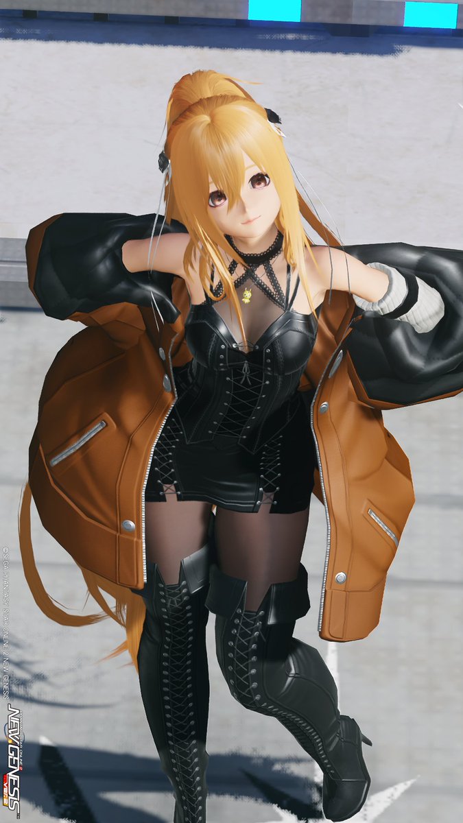 戦闘フォームを解除して私服で過ごすアークス(*'▽')