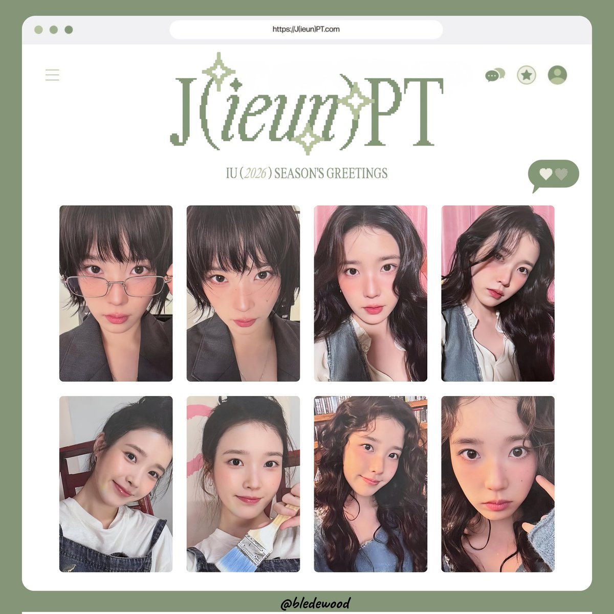 承恩 呂　ページ　IU 2種類 IU Template photocard 2026 Season's Greetings [J(ieun)PT]. - don't