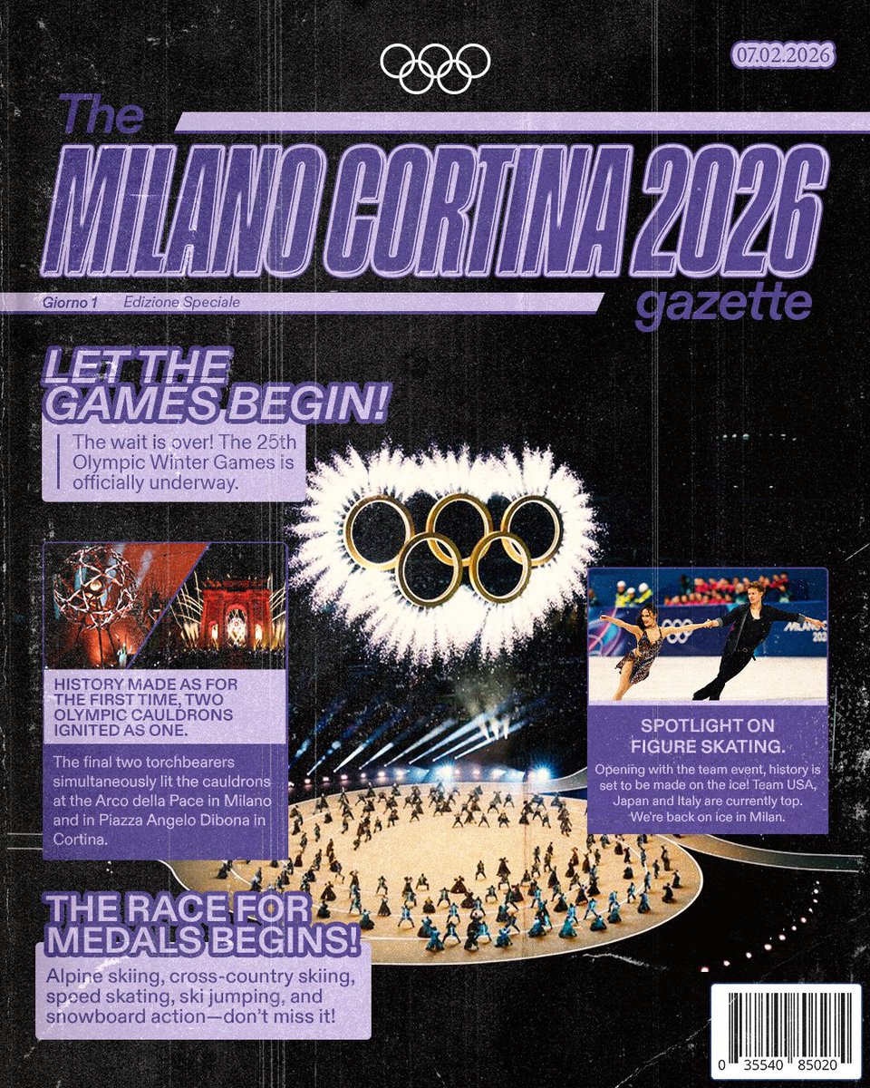 Olympics's tweet image. After a majestic #OpeningCeremony, we can officially say the #WinterOlympics have begun! ✨

Ready to find out who the first #MilanoCortina2026 medallists will be? 🥇🥈🥉 👀

#Olympics 
@ISU_Figure | @milanocortina26