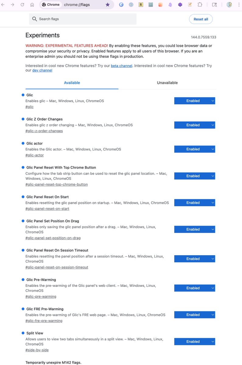 howie_serious's tweet image. chrome 可以原地升级为“纯血 ai 浏览器”了，由 gemini 3 pro 驱动，和chatgpt atlas 一样，同样指哪打哪（图 1、图 2）。

只需几步，花1分钟就能开启。记录一下我的开启过程，或许对你有帮助：

step1：打开 glic 开关。glic是“gemini live in chrome”的缩写，顾名思义，需要打开。在…