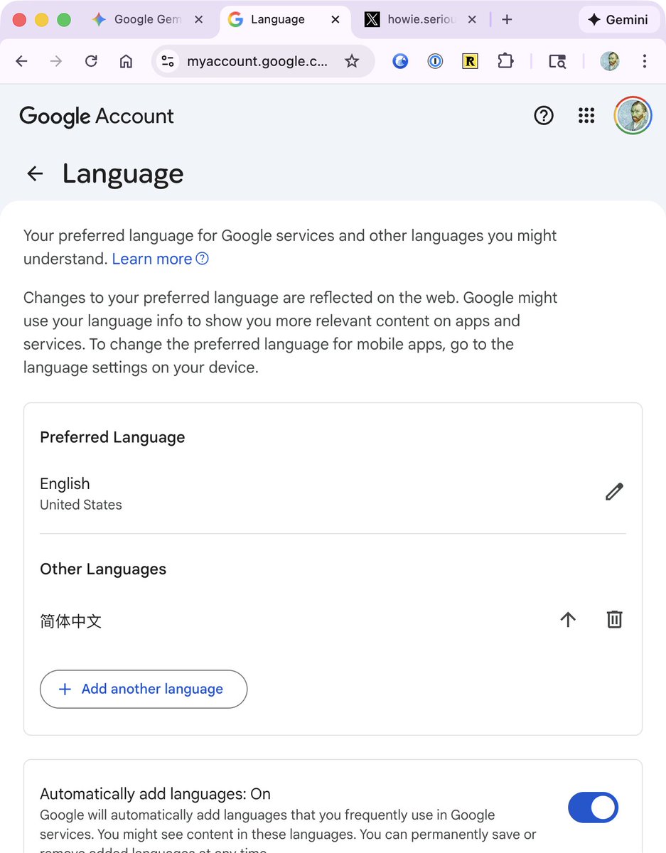 howie_serious's tweet image. chrome 可以原地升级为“纯血 ai 浏览器”了，由 gemini 3 pro 驱动，和chatgpt atlas 一样，同样指哪打哪（图 1、图 2）。

只需几步，花1分钟就能开启。记录一下我的开启过程，或许对你有帮助：

step1：打开 glic 开关。glic是“gemini live in chrome”的缩写，顾名思义，需要打开。在…