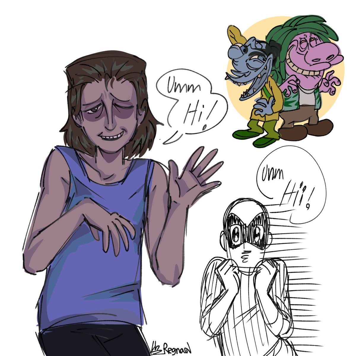 Umm hi. nosé que más decir #Ninah #noimnotahumanfanart #creepyguy