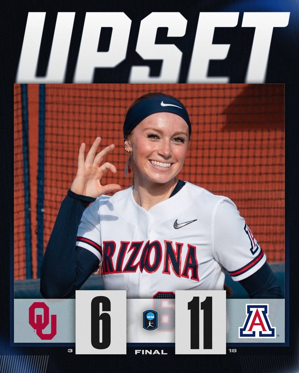 WILDCATS WITH THE TOP 3 WIN 😼

No. 18 <a href="/ArizonaSoftball/">Arizona Softball</a> takes down No. 3 Oklahoma, 11-6!

#NCAASoftball