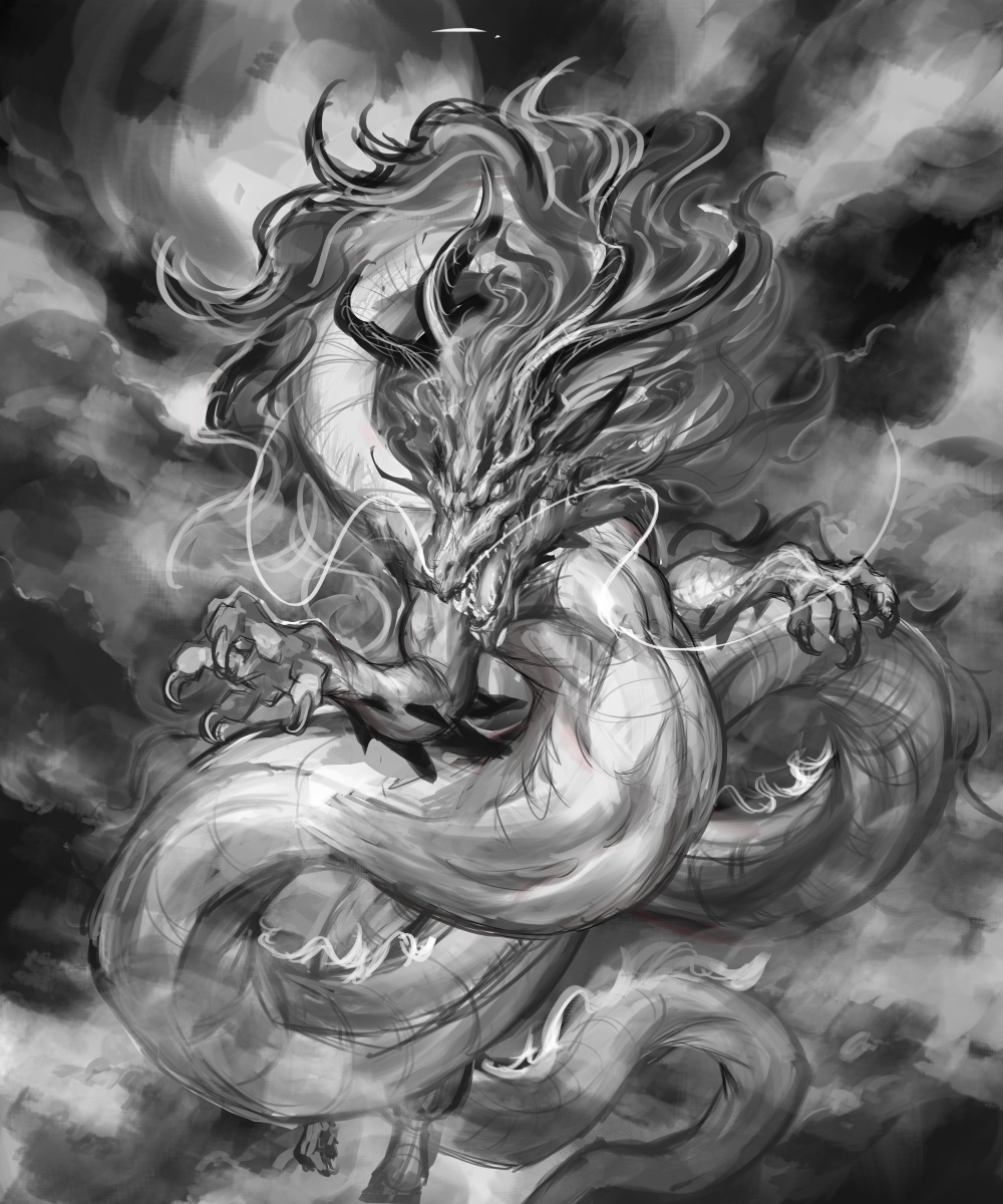 前描いたのと構図が似てるからもうちょっと差別化したいかも

#ドラゴン #dragon #ラフ