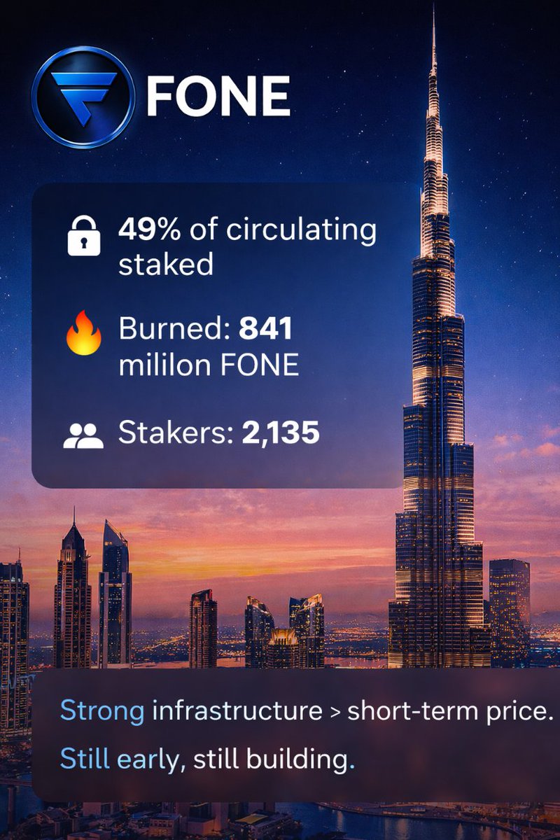 Almost 49% of circulating FONE is staked.
That’s not traders chasing pumps — that’s participants committing time and capital.
Infrastructure phases are quiet.
But that’s where foundations are built.
Watching closely as a #FoneEnthusiast 👀 #foneprotocol