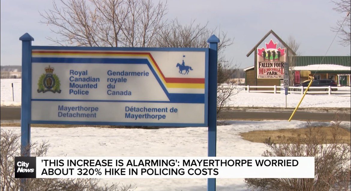 Leaders of a small Alberta town are worried about how to pay a 320% hike to their policing bill over the next 5 years. As Sean Amato reports, the provincial government is denying responsibility but the NDP says Alberta is downloading costs. #ableg 

edmonton.citynews.ca/video/2026/02/…