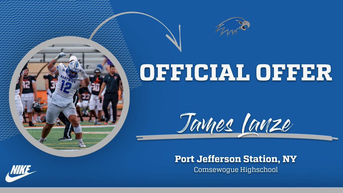 jameslanze9's tweet photo. After an amazing visit I am blessed and proud to announce I received my first offer from @HartwickFball to continue my academic and athletic career! Huge thank you to @CoachRogers13 @CoachTheophel @CoachElmore70 @CoachLegagneur as well as the players and staff for an amazing day https://t.co/ehvgRW7UNi