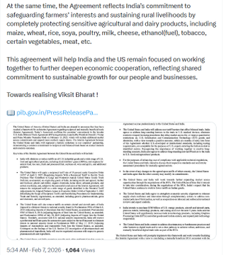 tv9gujarati's tweet photo. Trade Framework with US expected to unlock new opportunities for the Indian Industry, boost market access for MSMEs, Farmers and Fishermen: Union Commerce and Industries Minister Piyush Goyal tweets.
#IndiaUSTradeDeal #IndiaUSDeal #IndiaUSRelations #USTarrif #TV9Gujarati https://t.co/JkSEsLktLl