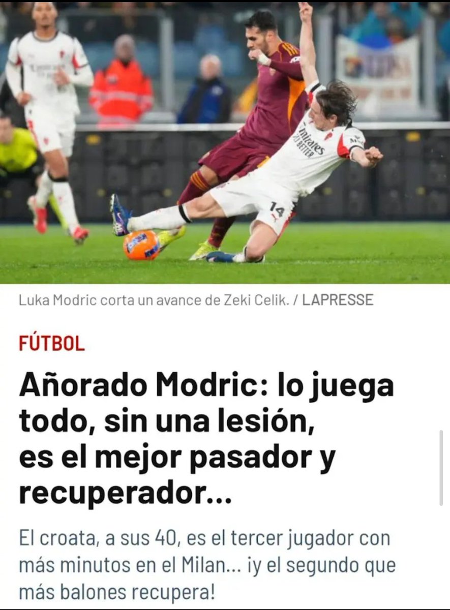 Recordemos que el año pasado "los entendidos" decían que Modric estaba acabado, que no podía ser ya titular en el Real Madrid y que había que dar el relevo generacional.

Florentino Pérez lo echó, una leyenda más por la puerta de atrás, por marketing, para darle el 10 a Mbappé.