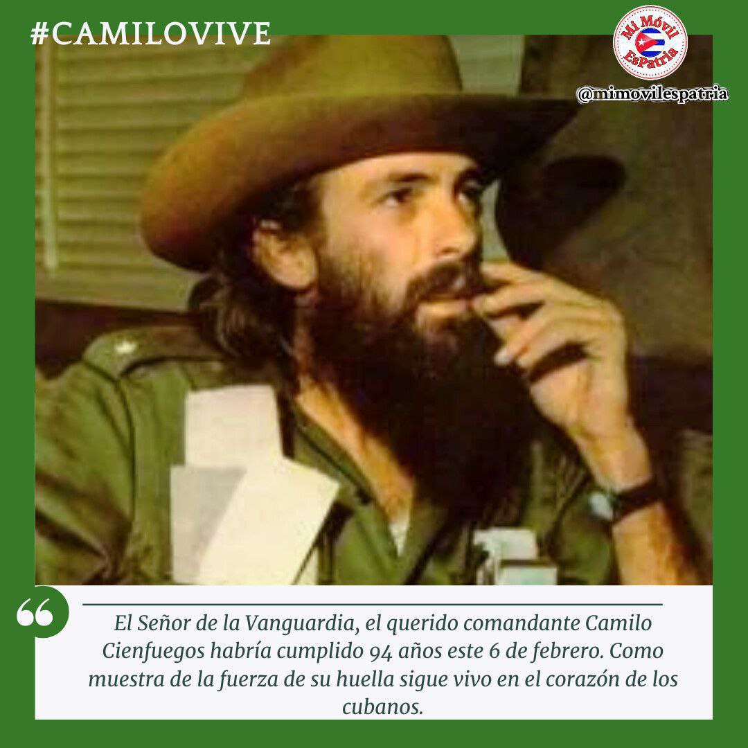 🇨🇺94 años del nacimiento de Camilo Cienfuegos 🇨🇺
El 6 de febrero de 1932 nació en La Habana Camilo Cienfuegos Gorriarán, uno de los símbolos más luminosos de la Revolución Cubana.  
#ONEIGranma
 #Cuba
 #CubaEstáFirme.