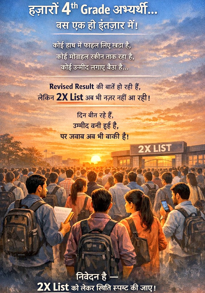 babitameena1010's tweet photo. @alokrajRSSB जी, ✍️😃🙏❤️‍🩹❤️‍🔥🎭
4th Grade के Revised Result की बात तो समझ में आती है, लेकिन 2X List को लेकर स्थिति अब भी स्पष्ट नहीं है। अभ्यर्थी लंबे समय से प्रतीक्षा कर रहे हैं,
पर अब तक न कोई आधिकारिक सूचना मिली है, न कोई संभावित तिथि। जब अन्य प्रक्रियाओं पर अपडेट दिया जा रहा है, तो 2X List को लेकर भी मार्गदर्शन मिलना चाहिए  🙏😊
#प्रोबेशन_मेरे_पूर्ण_वेतन 
लिखो सभी 👇👇👇

#प्रमोशन_में_2वर्ष_की_छूट_दो
#प्रोबेशन_में_पूर्ण_वेतन 
@rajeduofficial @RajGovOfficial @VoiceOfManisha 
 @BhajanlalBjp @KumariDiya @VasundharaBJP @DrKirodilalBJP @HANUMANKISAN @alokrajRSSB @kambesh78 @LDCsangh @RajCMO