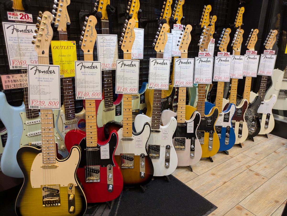 #Fender Made in Japanが新しく14本届きましたー！✨️

Hybridシリーズ・Traditionalシリーズ、色とりどりのFender MIJが揃っています！
ぜひあなたのお気に入りの一本を探しにご来店くださいませ♪🎸

【当店のFender MIJ取り扱い一覧】
🔗ikebe-gakki.com/Form/Product/P…