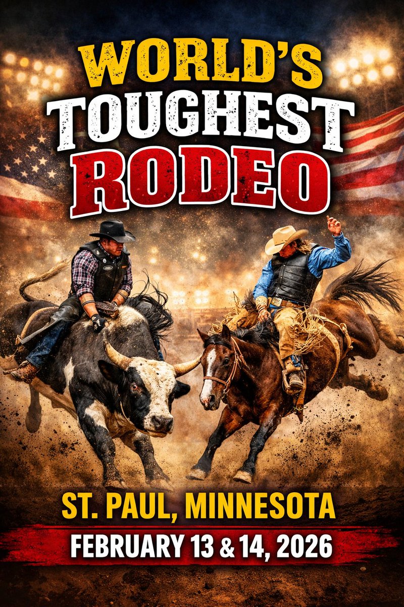 🤠🔥 Saddle up, Twin Cities!

The World’s Toughest Rodeo rides into St. Paul on Feb 13–14, 2026 for two nights!

📍 St. Paul, MN
⏰ 7:30 PM

 365twincities.com/worlds-toughes…

#WorldsToughestRodeo #StPaulEvents #TwinCities #Rodeo #ThingsToDoInMN