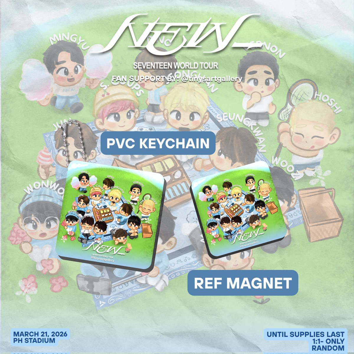 Fan Support by: <a href="/tinysartgallery/">Tiny | slow dms (˶˃ ᵕ ˂˶) .ᐟ.ᐟ</a> 

SEVENTEEN NEW_ Tour in Bulacan 💎
PVC Keychains and Ref Magnets

🐇1:1 (Until supplies last)
🐇No conditions needed — just look for me on D-Day
🐇 Onsite Trade only

#tinysartgallery