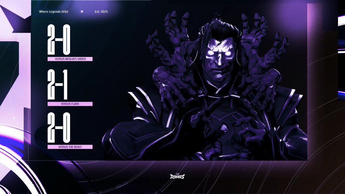 On course for perfection.

We remain undefeated in <a href="/RivalsEsports/">Marvel Rivals Esports</a> Mega Monthly, stay tuned for tomorrow’s games!

#WhereLegendsOrbit | #MarvelRivals