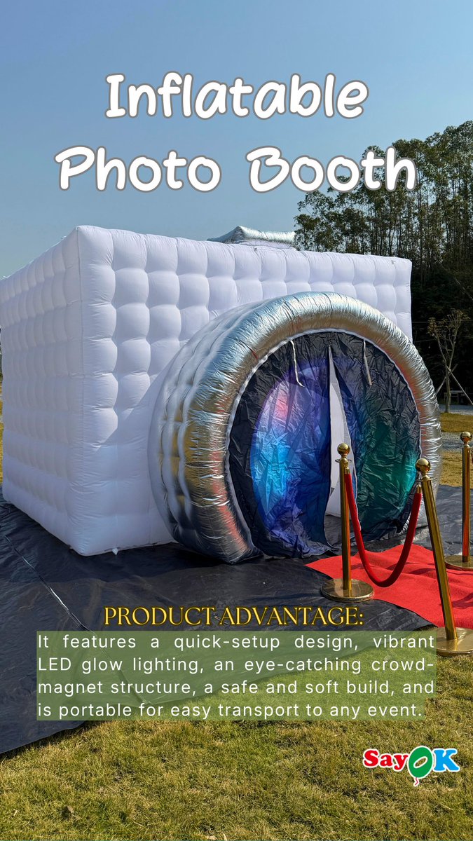SayokFun's tweet image. That’s soooo sick! 🔥 This Inflatable Camera Photo Booth is an absolute game-changer for any party! Snap, pose, repeat 📸🎈
Who wouldn’t want this at their next event?!

 #EpicParty #eventplanners #Inflatablefun #WeekendVibes