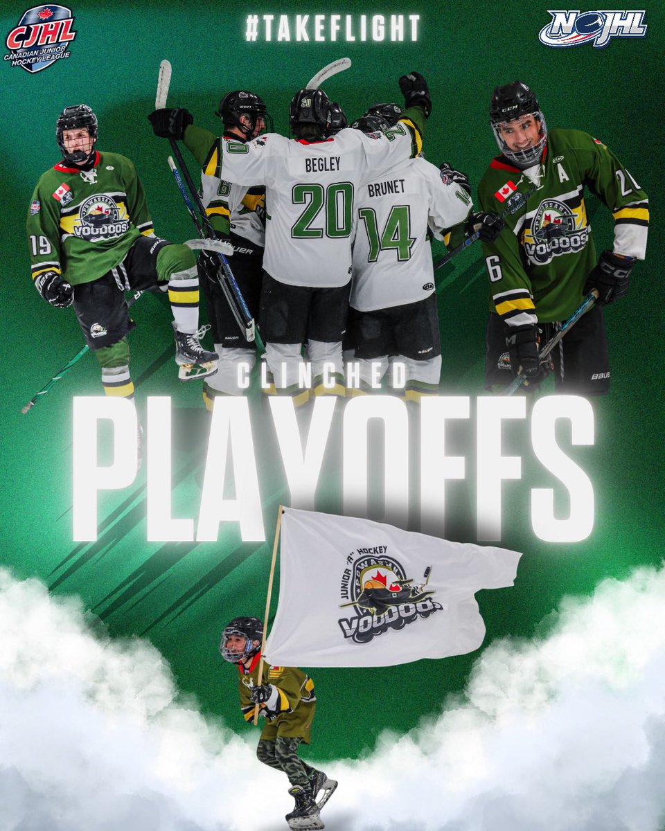 WE’RE IN! 

“X” marks the spot, and your Powassan Voodoos are officially headed to the 2026 NOJHL Playoffs! 

#TakeFlight