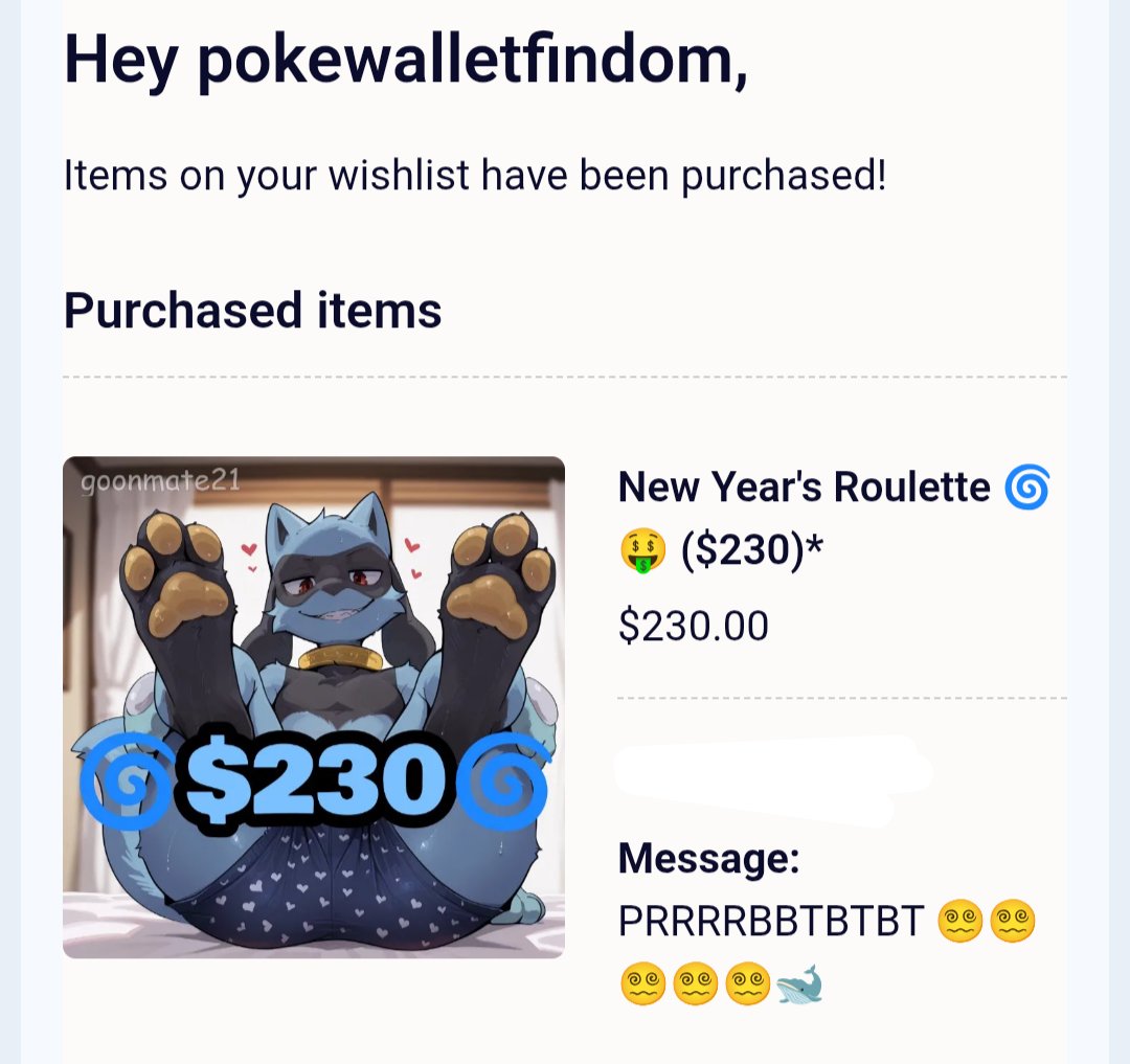 PokeWalletFD's tweet photo. I just received New Year's Roulette 🏧🤑🌀 ($230) from Anonymous via Throne~

Keep giving your money to King Riolu, it's your obligation!~ 😂🫴💵💳📉📉

https://t.co/6mdvuRMTZp #Wishlist #Throne https://t.co/i9xRUhPRBi