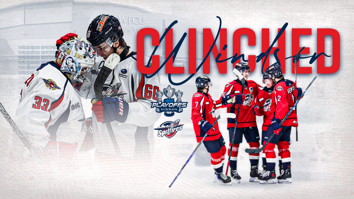 SpitsHockey's tweet photo. PLAYOFF BOUND!!

The Spitfires are headed to the #OHLPlayoffs!

#WindsorSpitfires https://t.co/jdfwP9wxB3