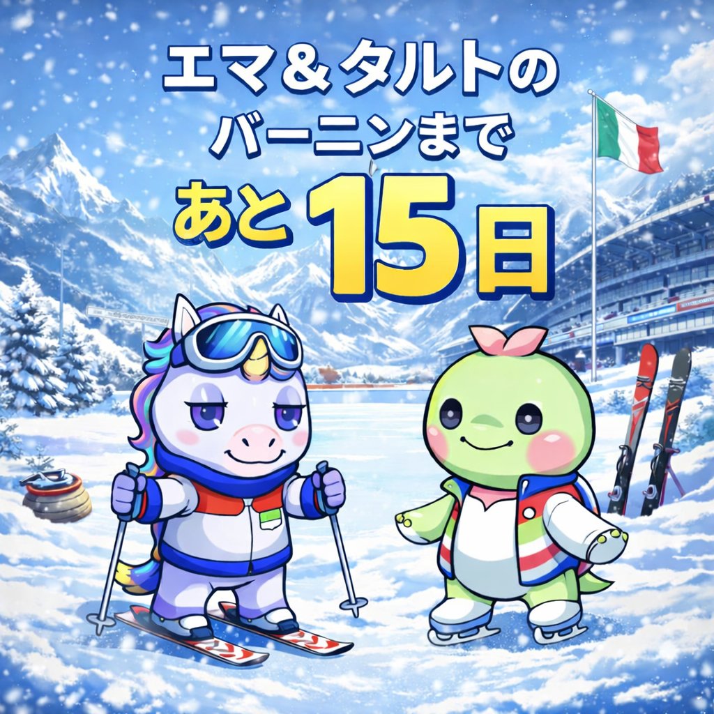 🦄あと15日🐢
2月22日(日)にエマとタルトのバー忍が開催🔥
#エマタルカウントダウン #CNP