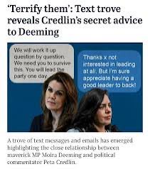 CaraMia200's tweet photo. @Devodavo2 @tweeter_vee @netsurfau @kazza264 @SamNat19038s @RoccoHowat1 @JacintaAllanMP #SpringSt #Murdoch’s #SlyTV pushing amateur #Deeming to stand her ground & lead the Lib cultist faction into setting an extreme agenda.
Never forget, texts b/w the women,revealed in Pesutto defamation
case.👇🏼
#PutConservativesLAST
#VicLibCultists threaten VIC prosperity & peace https://t.co/wfprS2n9bt
