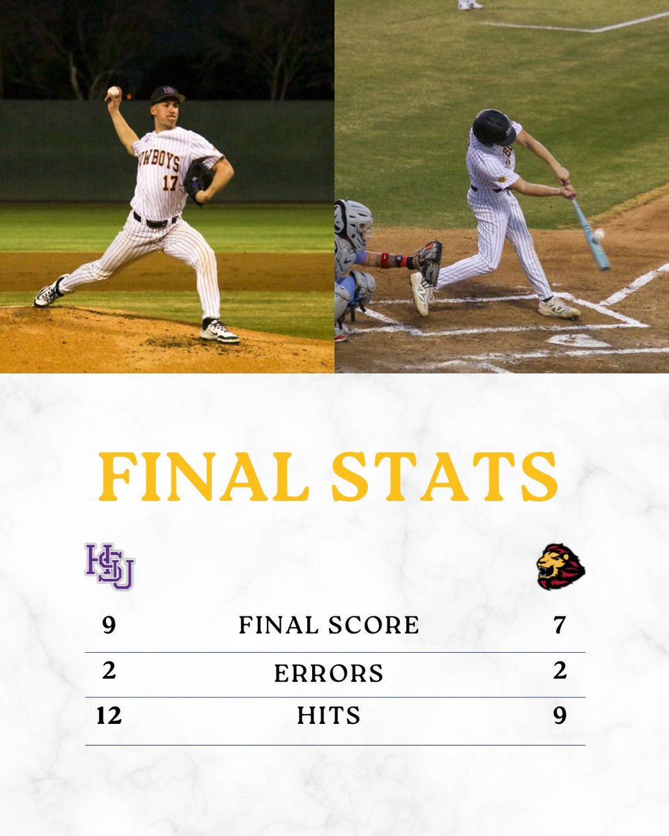 hsutxbaseball's tweet photo. Cowboys Take Game 1 

#rentisdue #cowboybaseball #openingweekend 
@MWilsonn15 @Loudermilk_ @Aus10_Vaught https://t.co/qtwquJBHnu