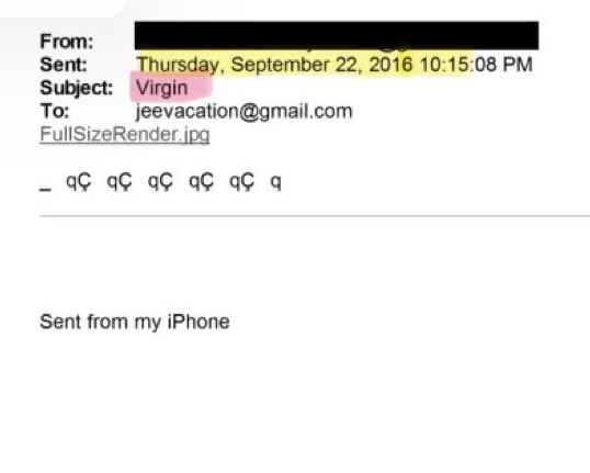 KnoxieLuv's tweet image. This person that is REDACTED sent a photo to Epstein of an 11 YEAR OLD VIRGIN!‼️

Subject in first email  Not Redacted: VIRGIN‼️

Body of second email:
Age 11‼️

Same Day an hour apart! 

@RepThomasMassie Please find this sender who is Redacted. This is NOT a VICTIM! 

Help me…