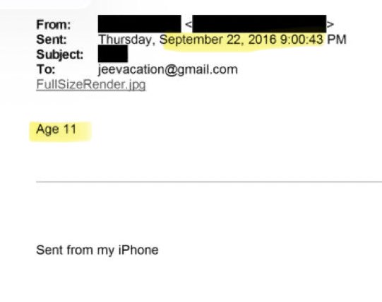 KnoxieLuv's tweet image. This person that is REDACTED sent a photo to Epstein of an 11 YEAR OLD VIRGIN!‼️

Subject in first email  Not Redacted: VIRGIN‼️

Body of second email:
Age 11‼️

Same Day an hour apart! 

@RepThomasMassie Please find this sender who is Redacted. This is NOT a VICTIM! 

Help me…