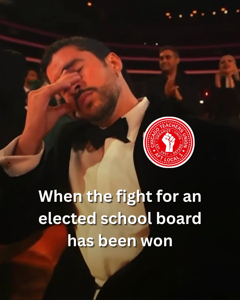 CTULocal1's tweet photo. Not Bad Bunny crying over us securing $1B for schools, libraries, and parks 😭❤️ #SBLIII https://t.co/OA38lt21Tt