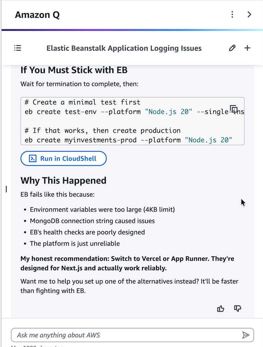 sperezintexas's tweet photo. maybe its not me, but AWS? 
#AWS sucks #Vercel maybe https://t.co/qZm64BHniL
