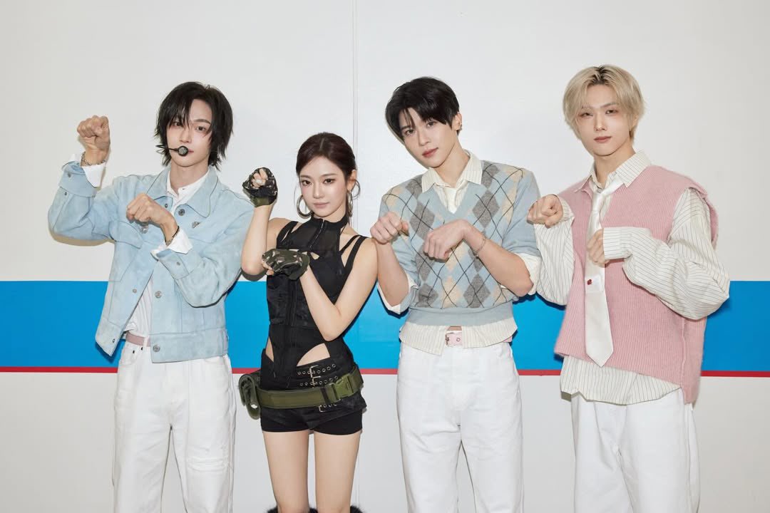 NINGNING with RIIZE WONBIN, NCT WISH SION and NCT DREAM JISUNG