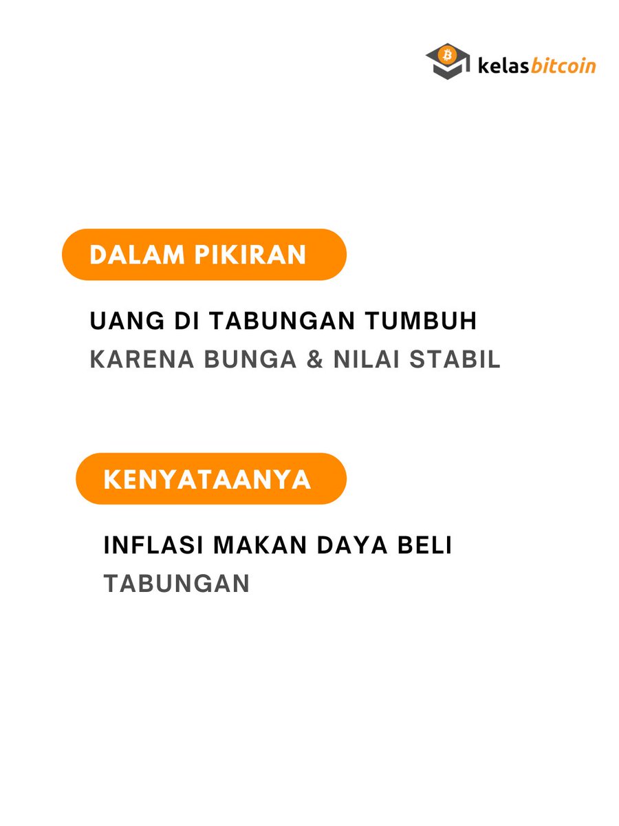 KelasBitcoin's tweet image. Nabung fiat saat jaman dulu bikin kaya. Sekarang? Inflasi bikin nilai uangmu ngempes. Waktunya rethink strategi.

#WealthThinking