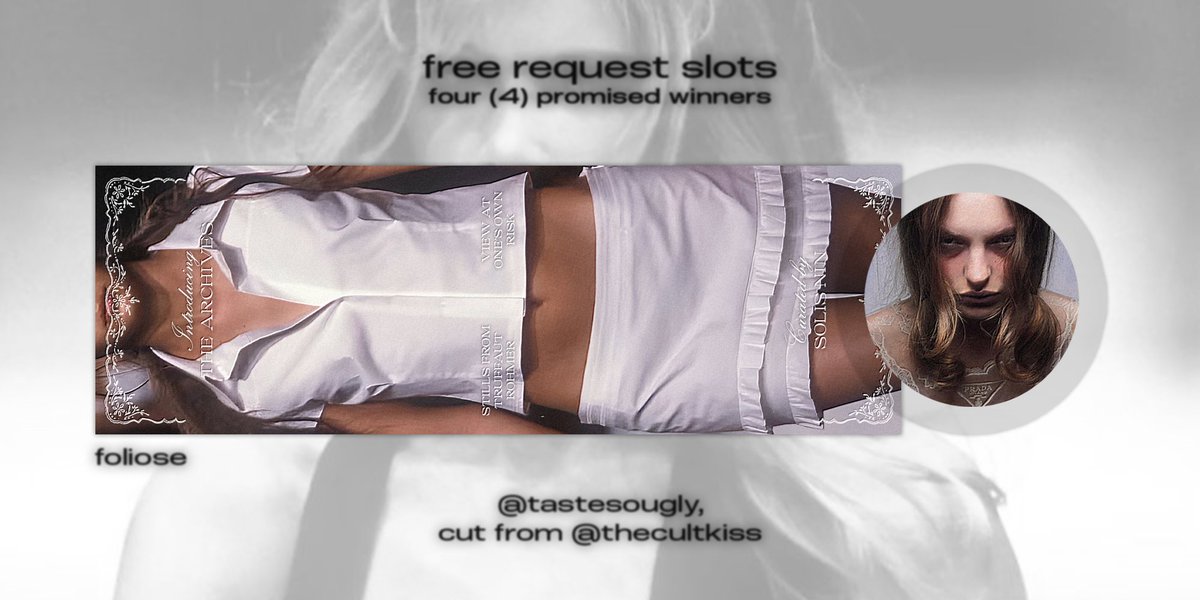 TheCultKiss's tweet image. Peep this, Voyeurs.

In celebration of Sha’s (@sptcoretax) wedding, free request slots of Foliose for four winners are on the table. Have a glimpse of the party’s directory and consider joining the bandwagon?