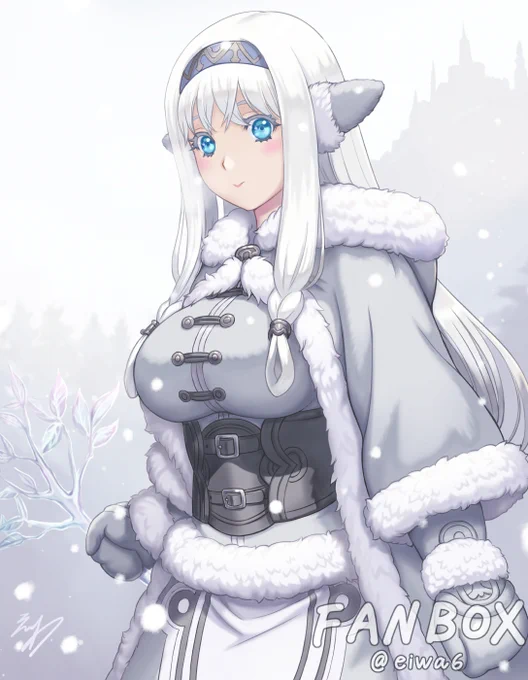 外に出たら雪が降っていました。 絵はオリジナルキャラの雪国エルフです