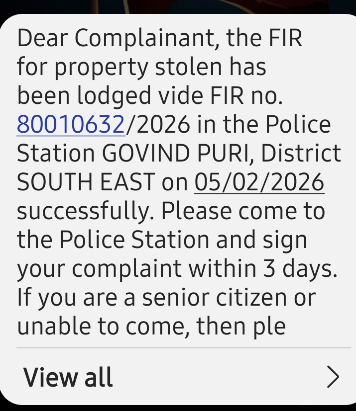 vishalarora1981's tweet photo. @RailMinIndia 
My wife and daughter travelled in Malwa express train no 12919 from Ujjain to Pathankot, PNR 8929776585, Coach No A1, berth NO 49 & 51. The train started from Ujjain  on 04 Feb 26. On 05 Feb 26 near Tughlaqabad railway station an unauthorised person entered the Coach and stole the hand bag containing Mobile phone , Gold jewellery and Cash. She immediately called on 139 to lodge the complain, ASI Dharmendar came at Sonipat to register the complain but FIR was not registered. After some time rail madad had closed the complain without providing any resolution ( screen shot of SMS attached ),  I also registered the e FIR with delhi police ( FIR SMS copy attached). Since no FIR was registered by Railways I again called at 139  they again closed the complain without providing any resolution ( screen shot attached ).
There are few questions to be answered by Railways

Why RPF SI has not registered the FIR ?
 we have been told that register the complain with GRP, Is railway expecting the passenger to leave the train and go to GRP station to register the complain? 
My wife travelling in a train and I am away on duty at a remote location, Who will go to GRP police station to register the FIR?
How an unauthorised person entered the A1 coach
What about the safety of Women and children in a train?
Now two days have passed Police and railway not even able to track the culprit even he is having a stolen mobile phone.
I request the concerned authorities to look into the matter

My mobile no 9781107999