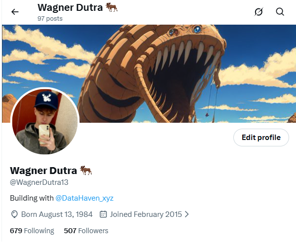 WagnerDutra13's tweet photo. Fresh PFP with the Haven hat. I wear this to identify with the builders and visionaries in the @DataHaven_xyz ecosystem. https://t.co/F38VZPq7ZE