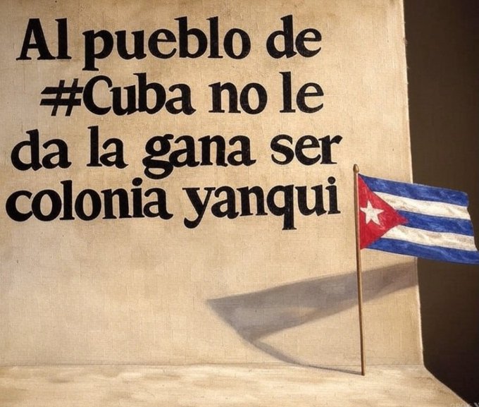 Cuba se levanta entera frente al poderoso imperio, Cuba está de pie y nunca de rodillas por más de 67 años frente al gigante de las 7 leguas. Cuba no se acobarda al recio emperador. HLVS. 
#CubaNoEstáSola 
#CubaEstáFirme