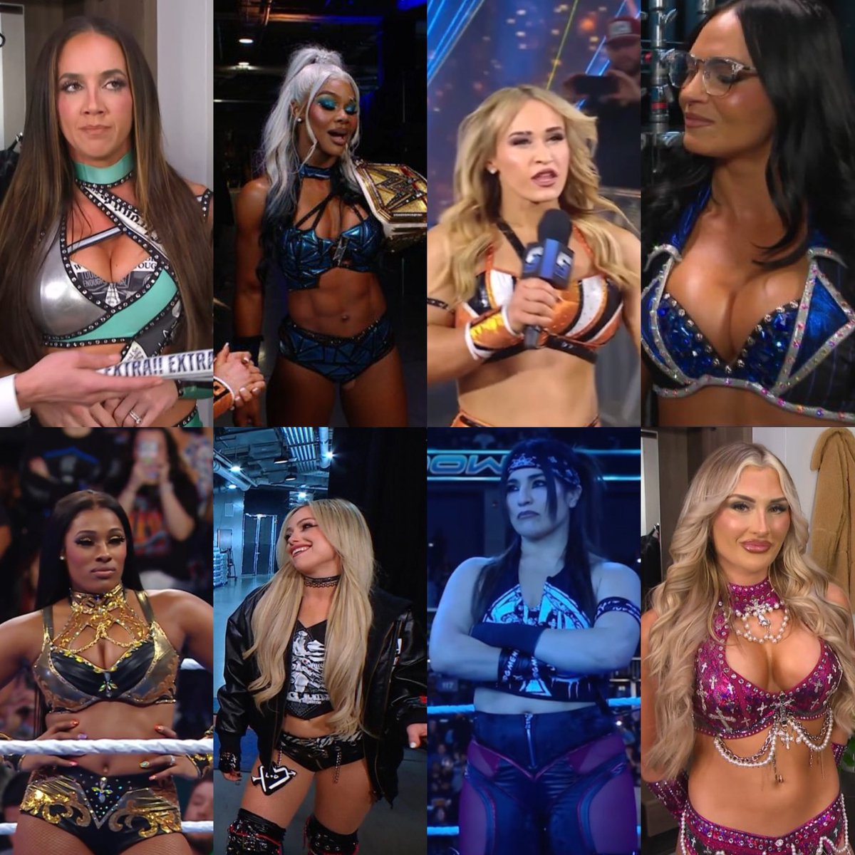 TwistedJohnX's tweet image. the girls were SERVING down tonight 👏👏 

#Smackdown