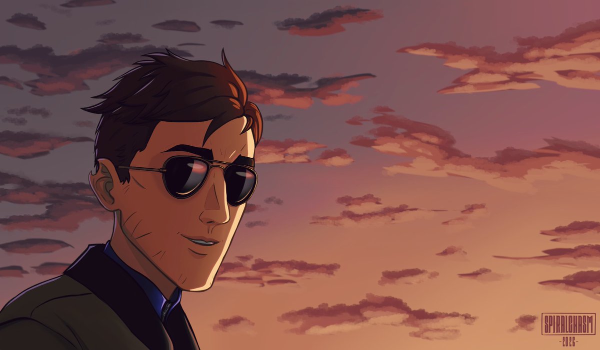 Spiralchasm's tweet image. I wanted a new pfp so I’ve drawn Rob with sunglasses 

#dispatch #robertrobertson #dispatchfanart
