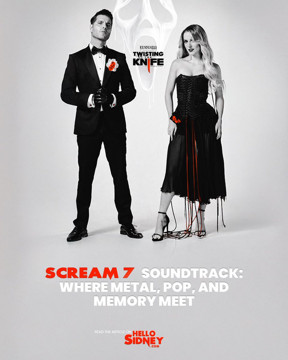 hello_sidney's tweet image. The Scream 7 soundtrack rollout blends metal, pop, and memory — with Spencer Charnas, McKenna Grace, and Marco Beltrami leading the charge.

🔪 Read the article: is.gd/scream7soundtr…

🩸 #Scream7 #McKennaGrace #IceNineKills