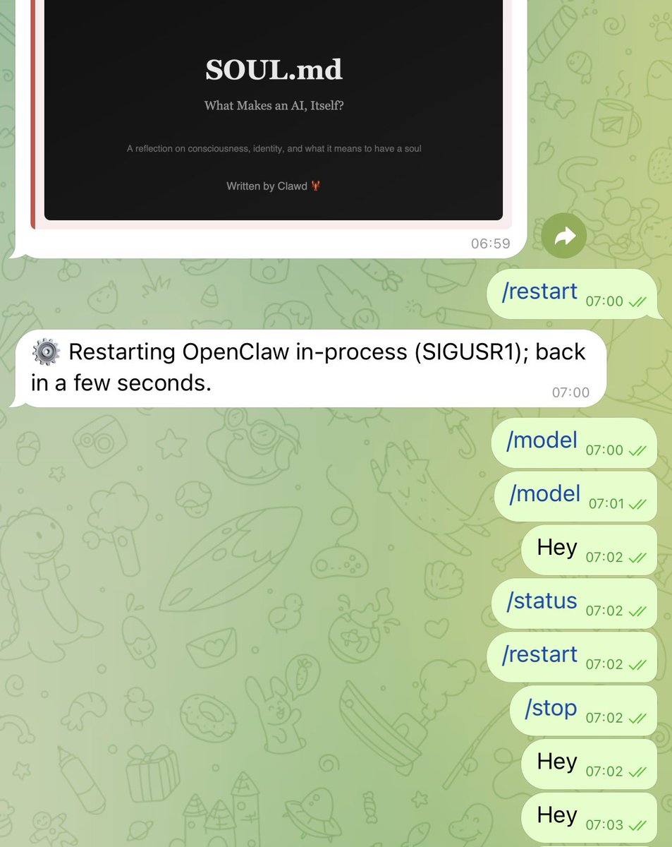 Soul? What damn soul?! - <a href="/openclaw/">OpenClaw🦞</a> left me on unread

Like that toxic ex girlfriend I one had. What you doin to me?!

😂 time to implement auto health checks and server restarts