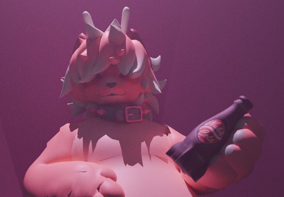 chip0wo's tweet photo. fat cat says you can have the rest of the nuka cola #fallout #furry #render https://t.co/AsV1LoJd9D