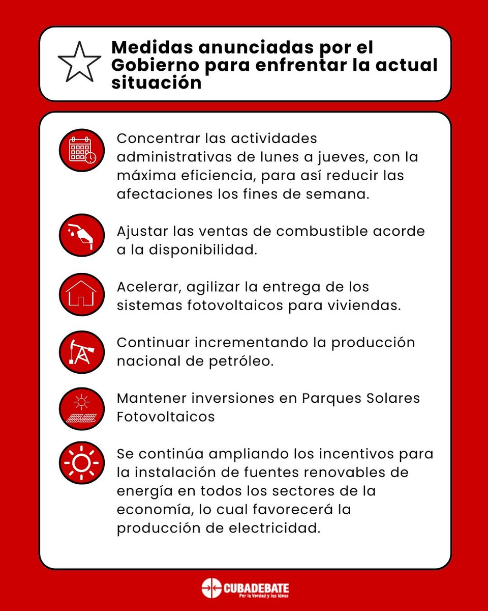 Medidas anunciadas por el Gobierno cubano para enfrentar la actual situación 🇨🇺