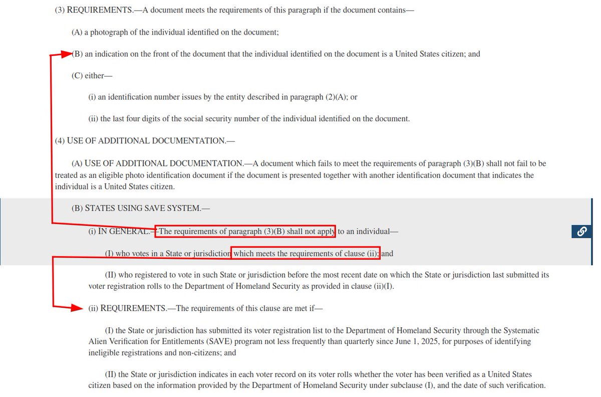 riskoriented's tweet image. WRONG.

You will only have to produce extra documentation if your State refuses to use the exact same system they already use for REAL IDs.

The exemption is literally the next paragraph after where you lying fucks crop your screenshots every time.