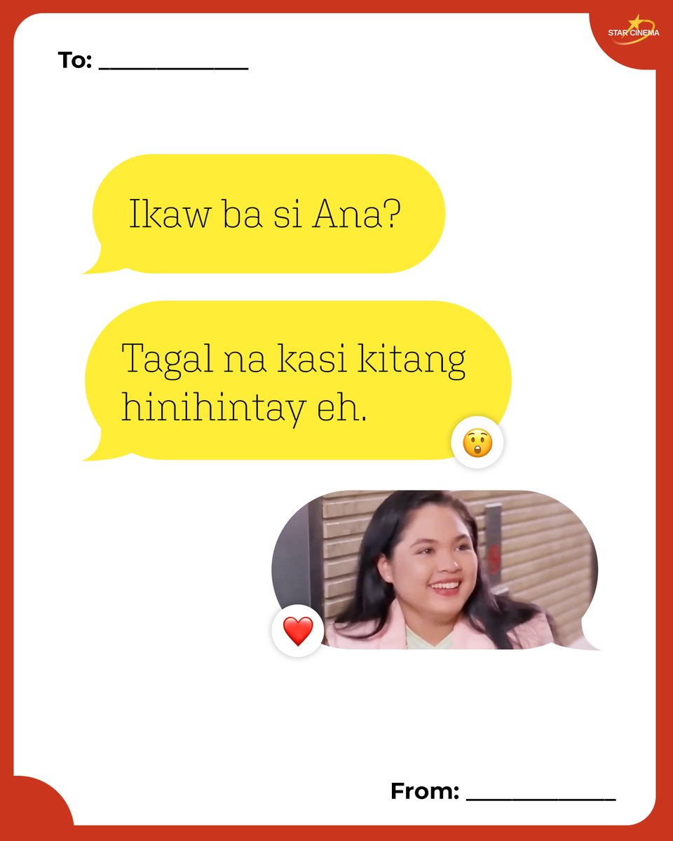 StarCinema's tweet photo. Send this to your crush! 💕 

#HeyBabe #WhenLoveBegins #KayTagalKangHinintay #Got2Believe https://t.co/QJyo5NgGfh