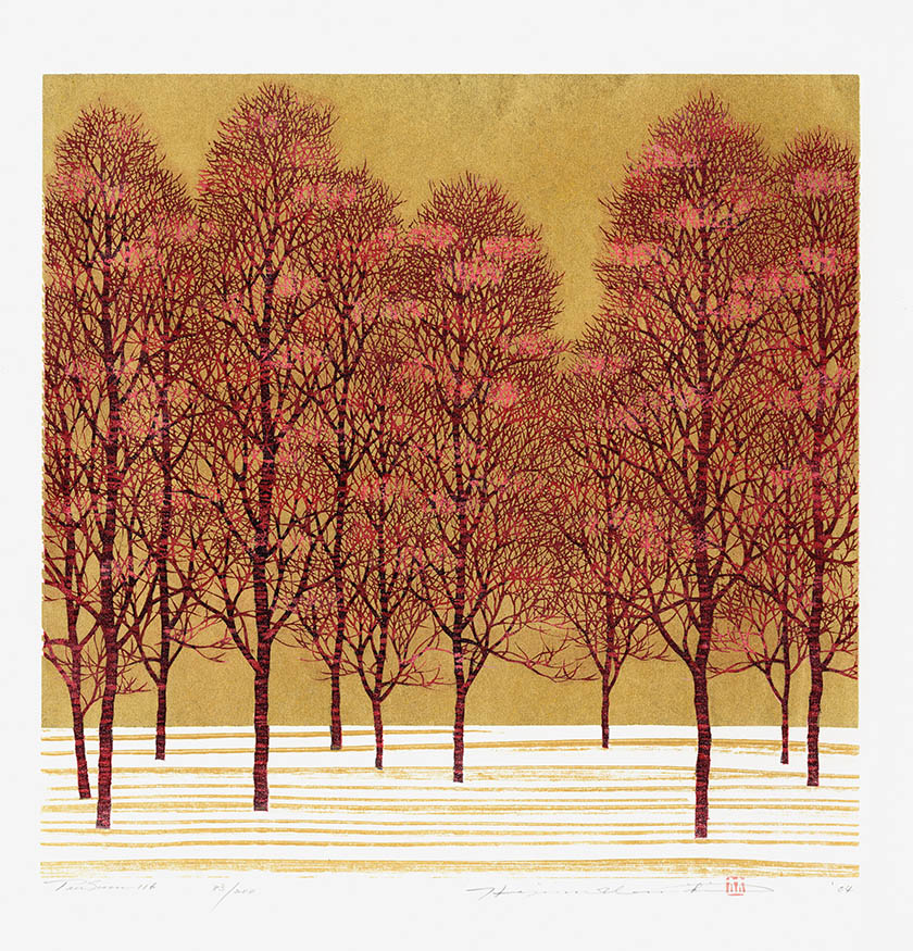 Tree Scene 116', a 2004 woodcut, by Namiki Hajime (並木 一, born