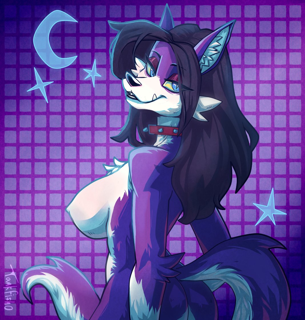 TankfishO's tweet photo. Hey Wolfie #wip #wolfgirl #nsfwfurryartwork #purple #furryart https://t.co/vtblj9CGBO