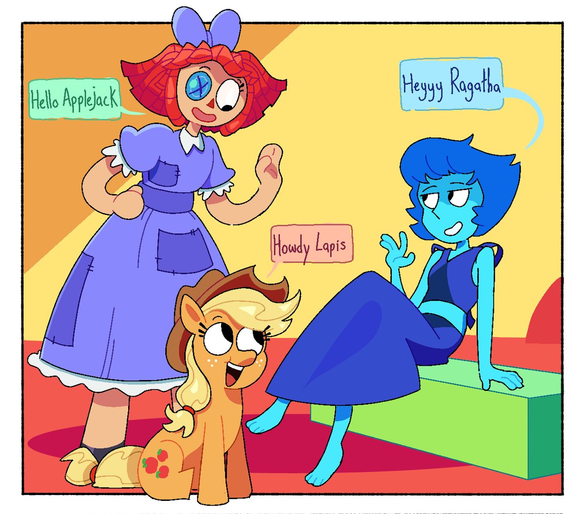 Mattiour's tweet image. you can draw completely unrelated characters hanging out with each other and no one will stop you