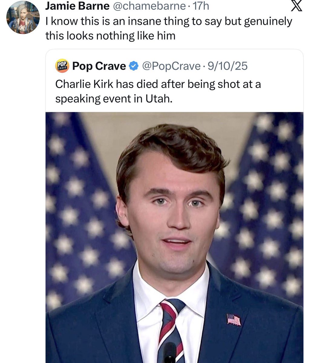 this is because when AI models superimpose charlie’s face onto people, they overlook the fact that his facial features are actually freakishly small. 

genAI has created a hyperreality. a simulacra. he was ret-kirked. this is the singularity. the Turning Point.