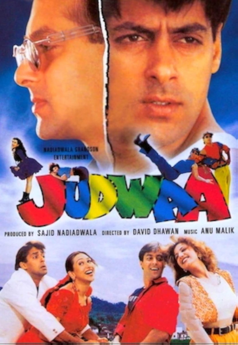 BollyMemories's tweet photo. #29YearsOfJudwaa 7Feb1997 #SalmanKhan #KarismaKapoor #Rambha #KaderKhan #AnupamKher #ShaktiKapoor 

#DevKohli 
#AnuMalik 

#DavidDhawan https://t.co/Io6PBJO5un